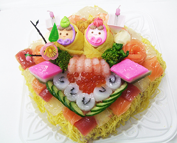 ひなまつり寿司ケーキ 竜宮城