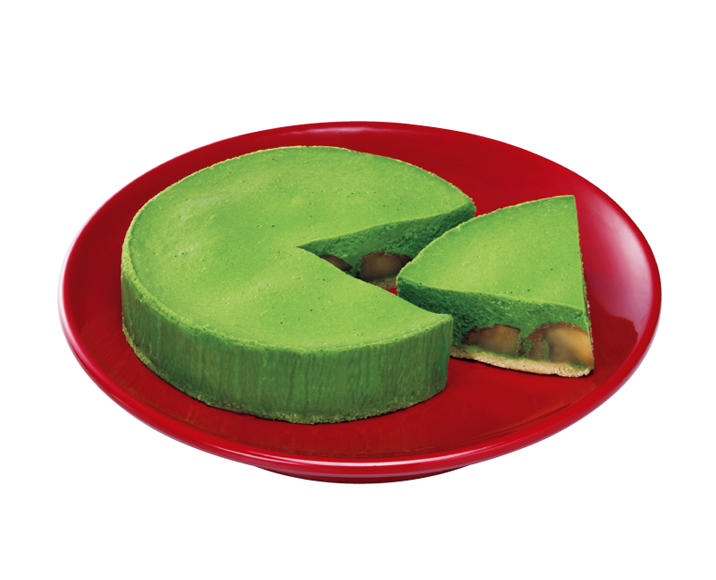 渋栗入り抹茶チーズケーキ