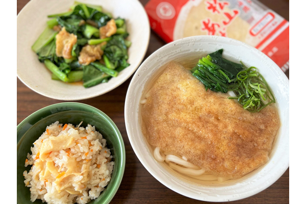 明治から愛される伝統の油揚げ 「松山あげ きざみ」 「松山あげ 小判」 「瀬戸内 炊き込みしょうゆ飯の素」