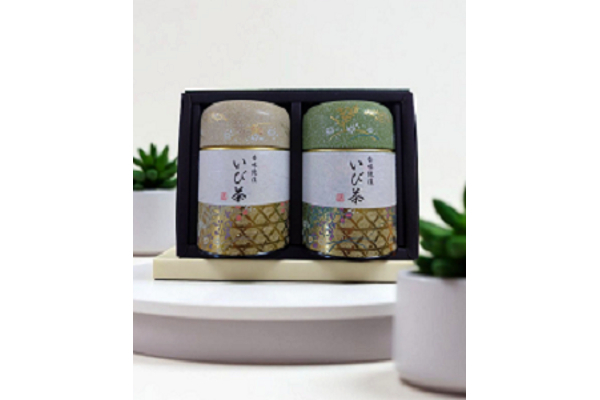 アール缶ギフト(和風柄印刷)上級深蒸し煎茶