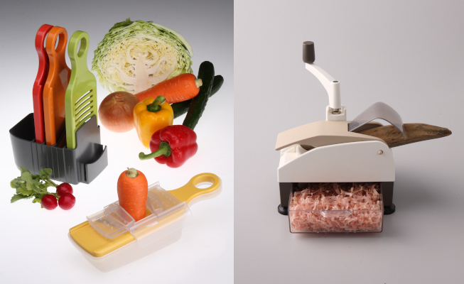 面倒な千切りが瞬時に完了！レトロで愛らしい実力派「野菜調理器 Qシリーズ」と「かつおぶし削りオカカ」