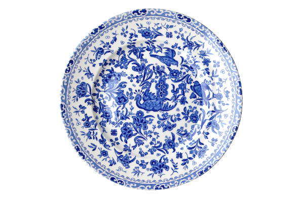 Burleigh(バーレイ)ブルーリーガルピーコック プレートM 22cm