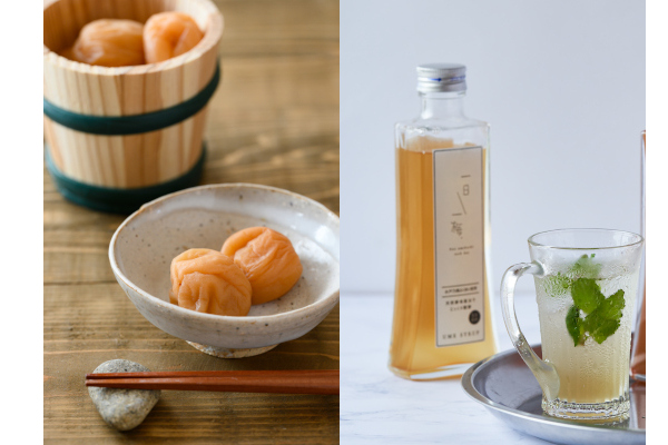 完熟梅を塩だけで漬けた本物の酸味。水戸市が誇るブランド梅「ふくゆい」で作る梅干しと、天然酵母仕込みの梅シロップ