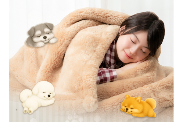 まるで愛犬のぬくもりに包まれるような幸せ。広島のふとん店が追求したモフモフのブランケット「mofunuku」